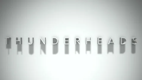 Thunderheads 3D title animation white text on a white background Stock Footage 298896627