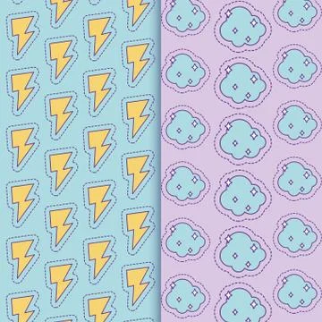 Thunders and clouds background vector design Stock Illustration