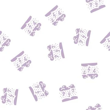Thundersnow weather glyph vector seamless pattern 스톡 일러스트