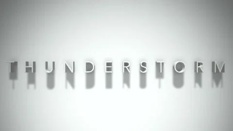 Thunderstorm 3D title animation with shadows on a white background 스톡 동영상 297819776