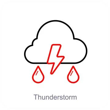 Thunderstorm and cyclone icon concept Stock Illustration