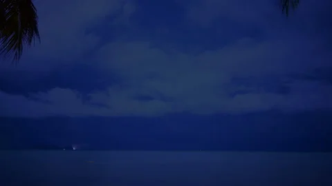Thunderstorm and lightning time lapse at night Stock Footage 131742610