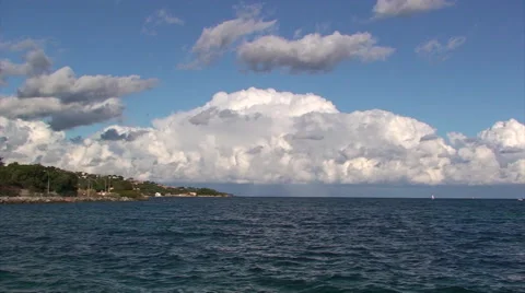Thunderstorm approaching Saint Tropez coast in Provence Stock Footage 51047670