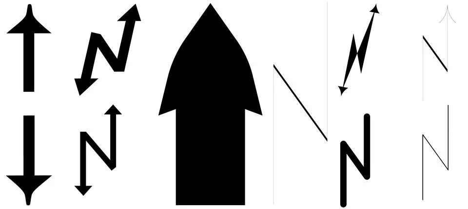 Thunderstorm arrow set pattern on white background Stock-Illustration