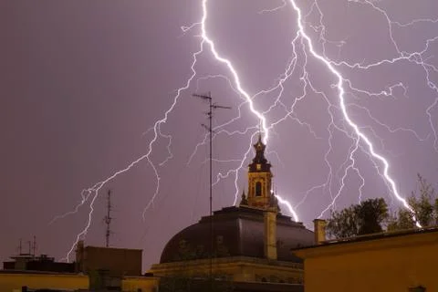 Thunderstorm on a background close-up Stock Photos