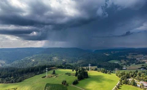  Thunderstorm cell over the Black Forest Grafenhausen, Germany, 1st Sept 2... Fotos Stock