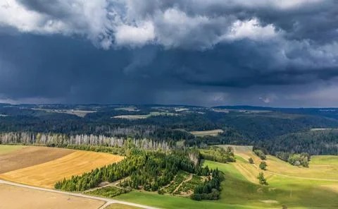 Thunderstorm cell over the Black Forest Weilheim, Germany, 1st Sept 2024:... Fotos Stock