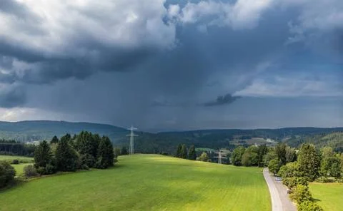  Thunderstorm cell over the Black Forest Grafenhausen, Germany, 1st Sept 2... Fotos Stock