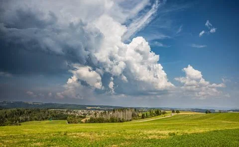  Thunderstorm cell over the Black Forest Weilheim, Germany, 1st Sept 2024:... Fotos Stock