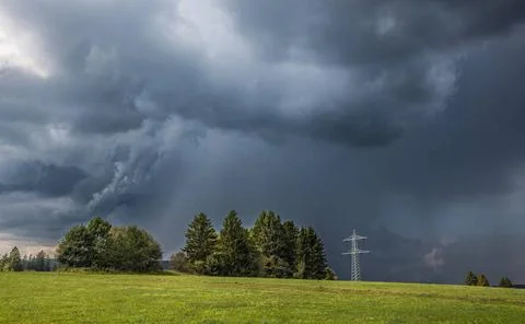  Thunderstorm cell over the Black Forest Grafenhausen, Germany, 1st Sept 2... Fotos Stock
