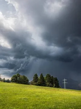  Thunderstorm cell over the Black Forest Grafenhausen, Germany, 1st Sept 2... Fotos Stock