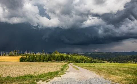  Thunderstorm cell over the Black Forest Weilheim, Germany, 1st Sept 2024:... Fotos Stock