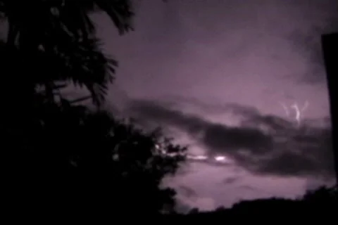 Thunderstorm cloud to cloud lightning 16x9 V1 Stock Footage 8739071