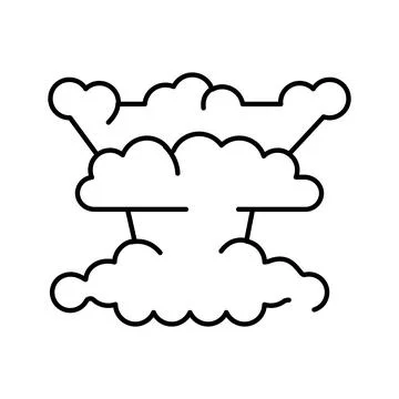 Thunderstorm cloud with lightning strike line icon Stock Illustration