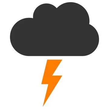 Thunderstorm Cloud Vector Icon Flat Illustration イラスト素材