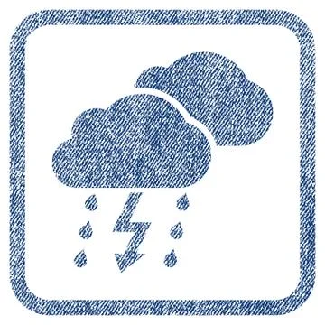 Thunderstorm Clouds Fabric Textured Icon Stockillustratie
