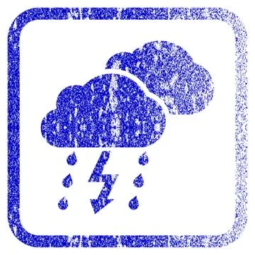 Thunderstorm Clouds Framed Textured Icon Stockillustratie