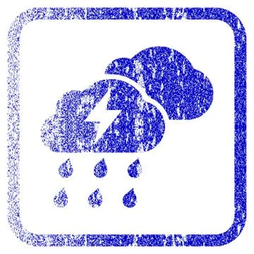Thunderstorm Clouds Framed Textured Icon Stockillustratie