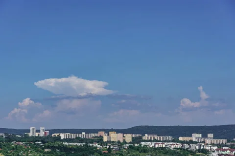Thunderstorm clouds growing and fading on the horizon. Stock Footage 156717636