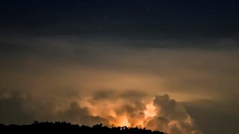 Thunderstorm Clouds with Lightning Fotos de archivo