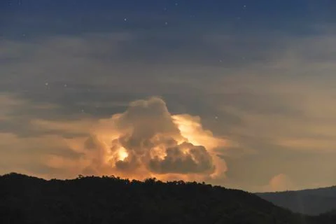 Thunderstorm Clouds with Lightning Stock Photos