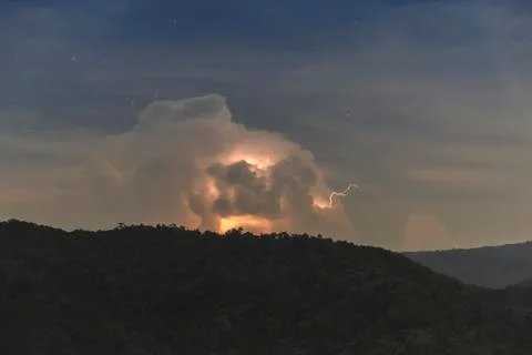 Thunderstorm Clouds with Lightning Foto stock