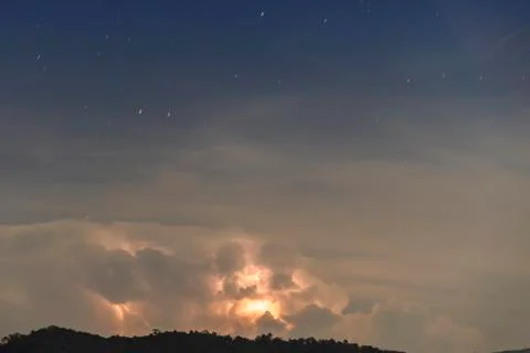 Thunderstorm Clouds with Lightning 库存照片