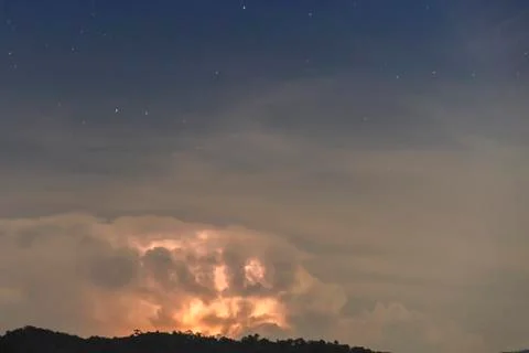 Thunderstorm Clouds with Lightning Foto stock