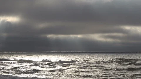 Thunderstorm clouds on the North Sea, evening mood Stock Footage 118466319