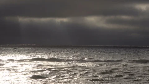 Thunderstorm clouds on the North Sea, evening mood Stock Footage 118466525
