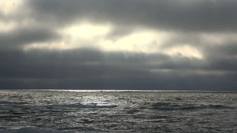Thunderstorm clouds on the North Sea, evening mood Stock Footage 118466916