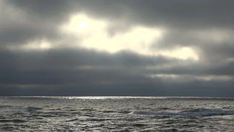 Thunderstorm clouds on the North Sea, evening mood Stock Footage 118467060