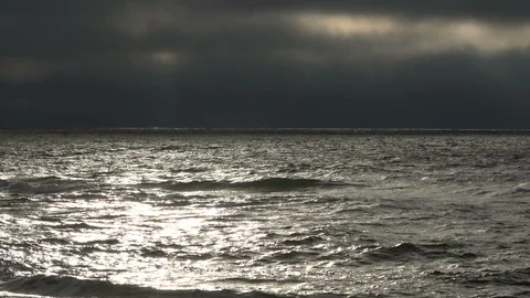 Thunderstorm clouds on the North Sea, evening mood Stock Footage 118467268