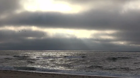Thunderstorm clouds on the North Sea, evening mood Stock Footage 118467447