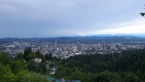 Thunderstorm clouds over Portland Oregon a thunderstorm. Stock Footage 113850153