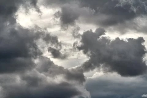 Thunderstorm clouds before rain in the sky Stock Photos