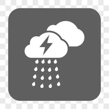 Thunderstorm Clouds Rounded Square Button Stock Illustration