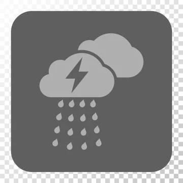 Thunderstorm Clouds Rounded Square Button Stockillustratie