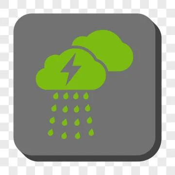 Thunderstorm Clouds Rounded Square Button Stockillustratie