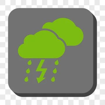Thunderstorm Clouds Rounded Square Button Stockillustratie