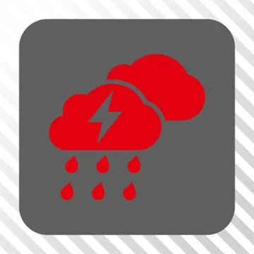 Thunderstorm Clouds Rounded Square Button Stockillustratie