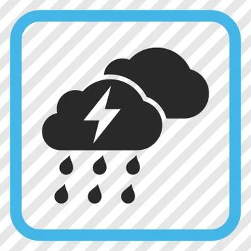Thunderstorm Clouds Vector Icon In a Frame Stock Illustration
