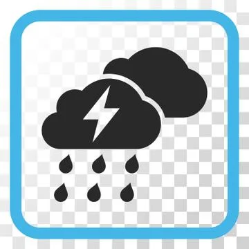 Thunderstorm Clouds Vector Icon In a Frame Stockillustratie