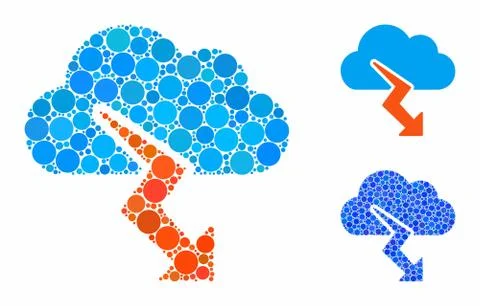 Thunderstorm Composition Icon of Round Dots Illustrazione stock