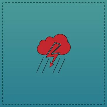 Thunderstorm computer symbol 스톡 일러스트