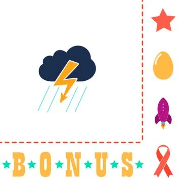 Thunderstorm computer symbol 스톡 일러스트