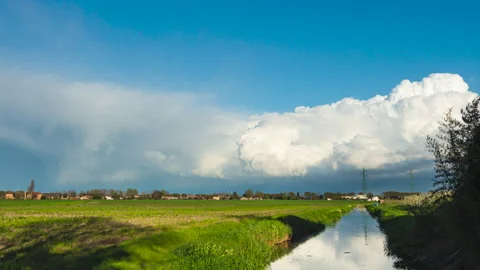 Thunderstorm in the countryside Stock Footage 273803425