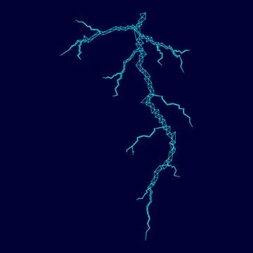 Thunderstorm crack low poly triangulation triangulated polygonal electric c.. Stock Illustration