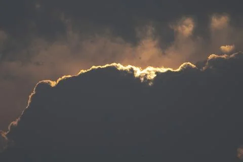 Thunderstorm Dark Clouds Dramatic Sky Scene Stockfoto's