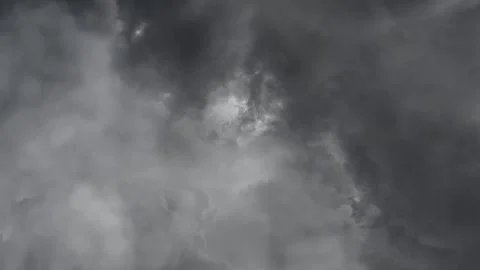 Thunderstorm in dark clouds Stock Footage 302236543